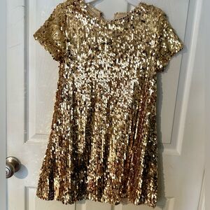 Girls Gold Sequin dress